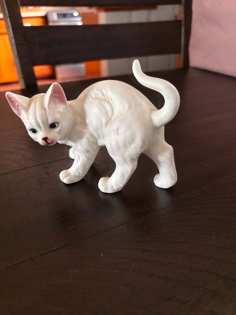 Vintage Bone China White Cat Figurine Taiwan